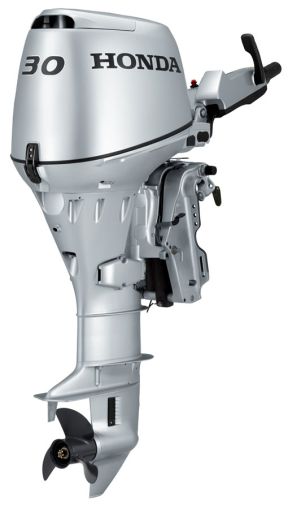 Извънбордов двигател Honda BF30DK2 SHGU (Къс ботуш, Ел. стартер, Вдигане на ботуша с газов амортисьор, Ръчно управление)