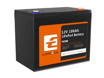 Акумулатор литиев LiFePO4 LITHTECH 12.8V BMS+Bluetooth 100Ah TE12100B