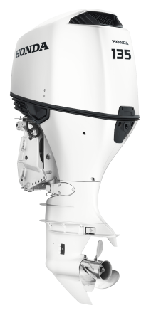 Извънбордов двигател Honda BF135D LRU бял NH565 (135к.с. Дълъг ботуш, Ел. стартер, Електрическо вдигане, Механично дистанционно управление)