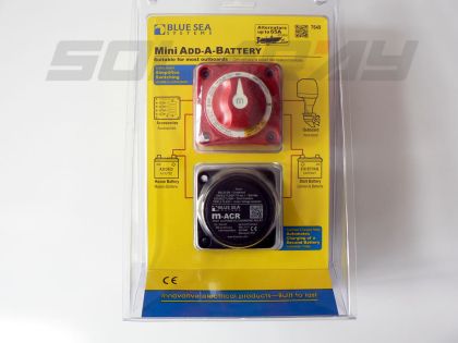 Акумулаторен превключвател /ключ маса/ и автоматично реле за зареждане на втори акумулатор Mini Add-A-Battery BLUE SEA 7649