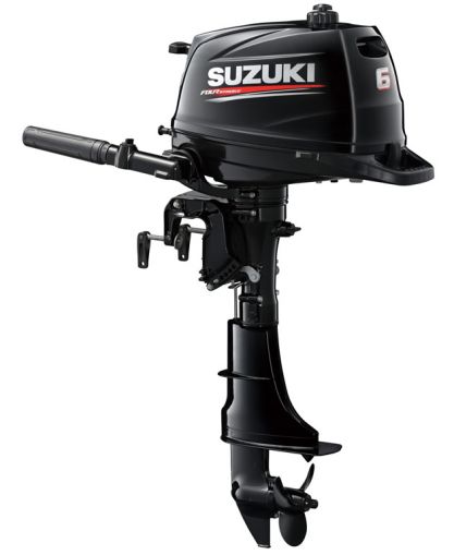 Извънбордов двигател Suzuki DF6A S (Къс ботуш, Ръчен стартер, Ръчно управление, без алтернатор)
