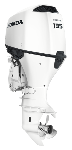 Извънбордов двигател Honda BF135D LRU бял NH565 (135к.с. Дълъг ботуш, Ел. стартер, Електрическо вдигане, Механично дистанционно управление)