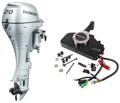 Извънбордов двигател Honda BF20DK2 SRTU (Къс ботуш, Ел. стартер, Електрическо вдигане, дистанционно управление)