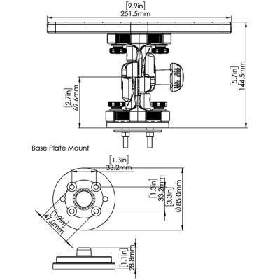 Монтажно устройство за плотери и сонари до 12" HEXX FISH FINDER MOUNT RAILBLAZA